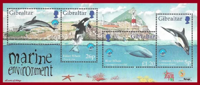 Gibraltar 1998 MS838 Year of the Oceans Dolphins Whales Miniature Sheet MNH