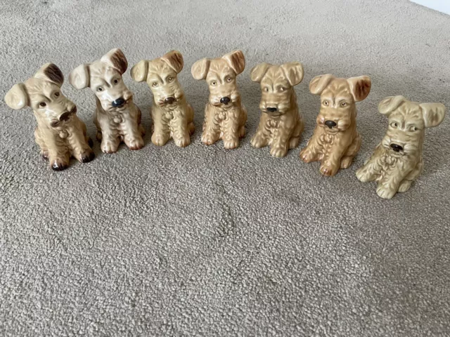 7 Sylvac pottery dogs All 1378 Style