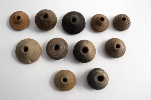 Collection Genuine 11 x Pre-Columbian Mayan Pottery Beads Ancient (g)