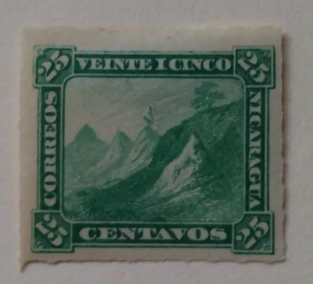 Nicaragua Stamp, 1878, sc#12, Mint, Hinged, OG, Roulette