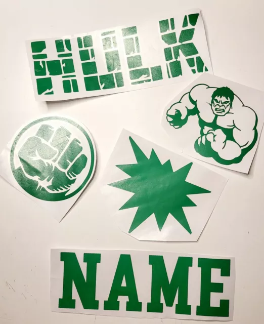 Personalised The Incredible Hulk Balloon Decal Stickers Set