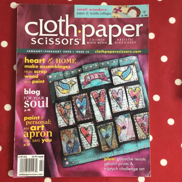 Cloth Paper Scissors Magazine Jan 2008 Issue 16 Mixed Media Collage Art Craft