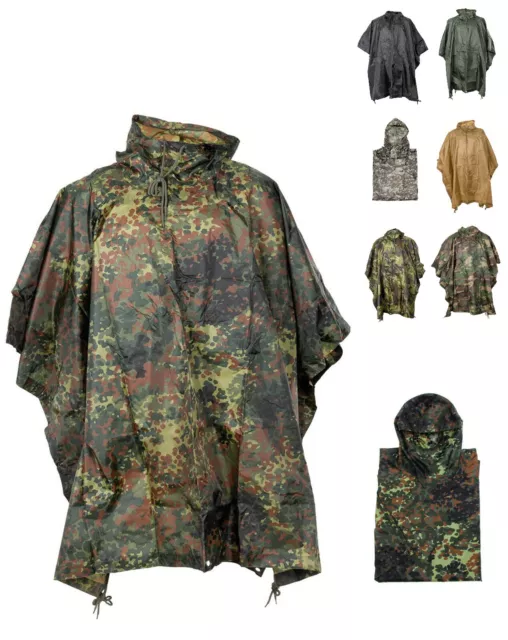 Bundeswehr Regenponcho mit Kapuze Rip Stop BW Regenumhang R/S Armee Outdoor