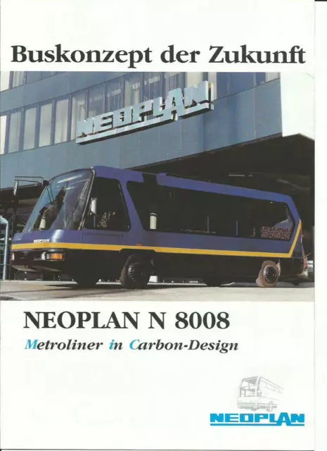 Prospekt Neoplan MIC N8008 Metroliner im Carbondesign Linienbus Omnibus 1991_o