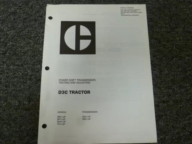 Caterpillar Cat D3C Tractor Powershift Transmission Shop Service Repair Manual