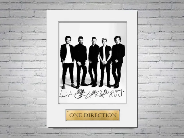 One Direction A4 Printed Signed Autograph Photo Display Mount Gift