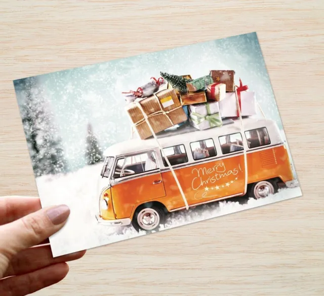 Campervan Christmas Cards & Packs VW Camper Motorhome Xmas Holidays FREEPOST