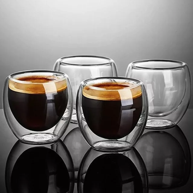 Heat-resistant Double Wall Shot Wine Beer Glass Espresso Coffee Cup Tea Set 'AF
