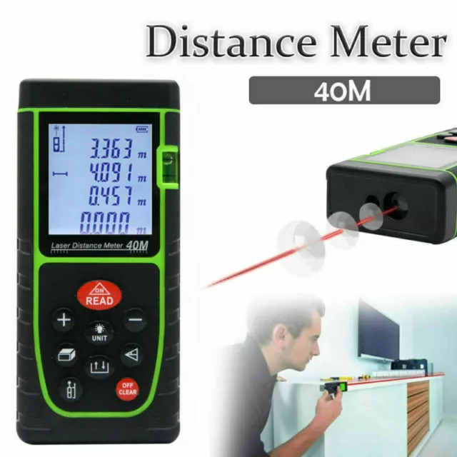 Digital 40m Laser Distance Area Volume Range Finder High Accurate Meter Measurer