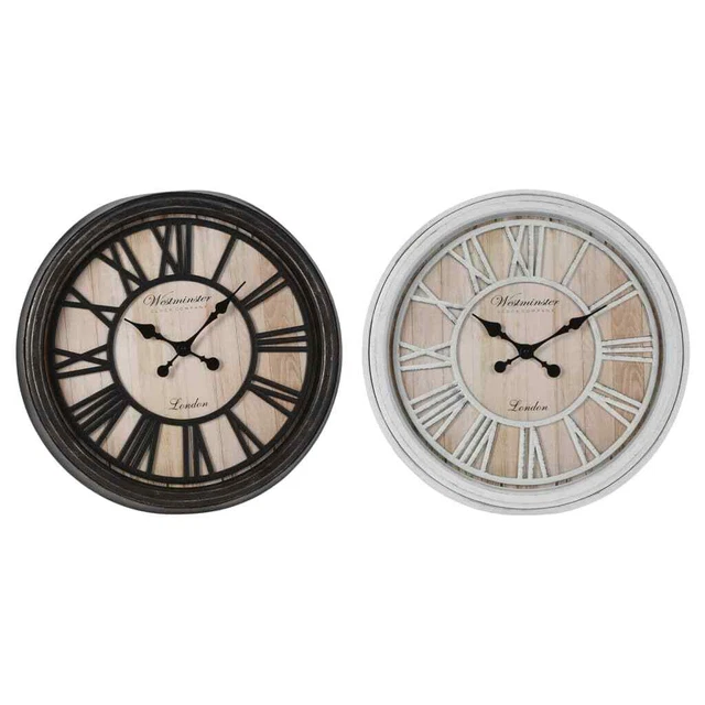H&S Collection Orologio Parete Numeri Romani London Nero e Naturale H&S Collecti