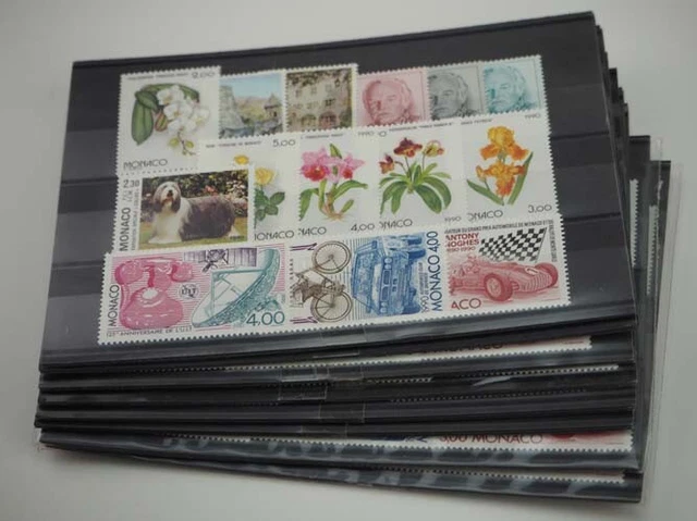 1990 Monaco; 8 komplette Jahrgänge ohne Blocks & MiNr. 1980/83, **/MNH, ME 704,-