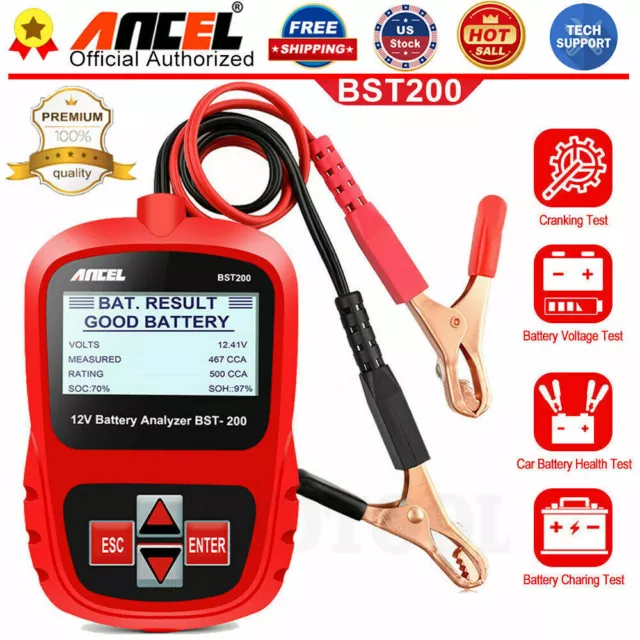 Car Battery Tester 12V Smart Auto Digital Cranking Charging Test Diagnostic Tool