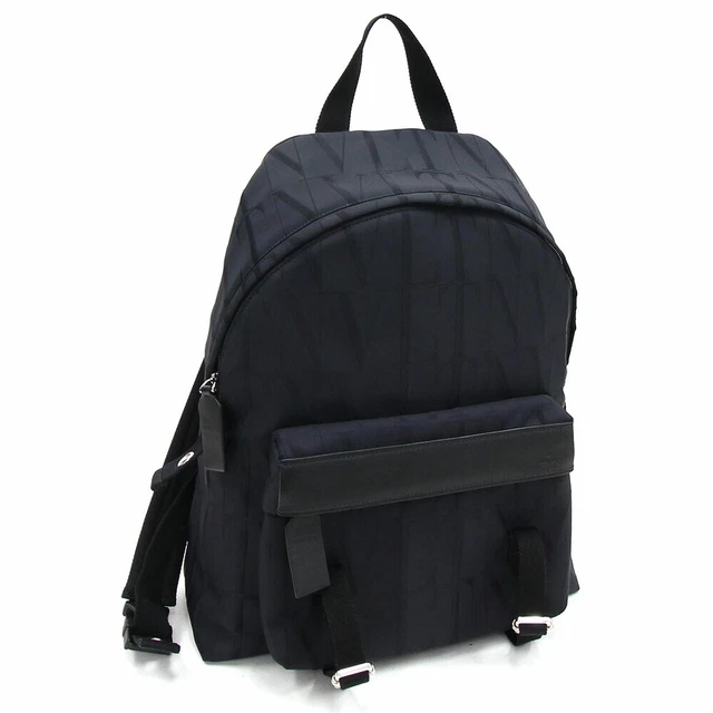 Valentino Garavani Backpack Vltn Times Vy2B0A60Acfn01 Black Nylon Leather Mens R