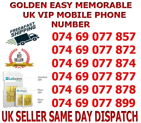 Golden Easy Memorable Uk Vip Mobile Phone Number/Platinum Sim