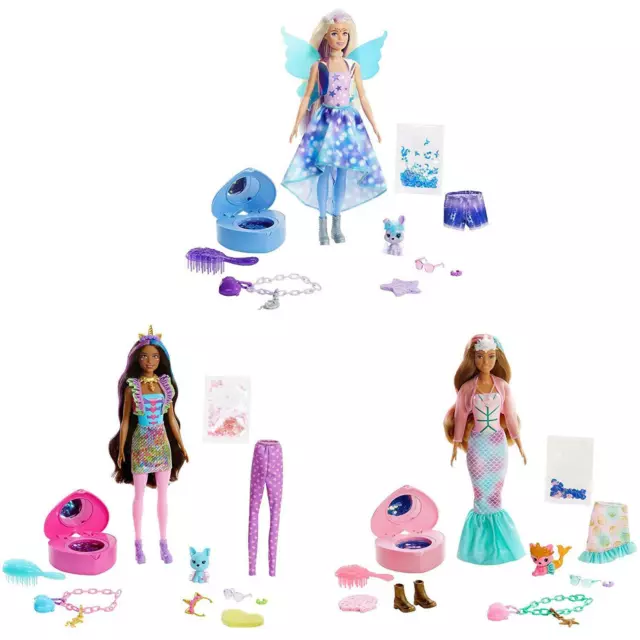 Barbie Color Reveal Peeling Einhorn Puppe mit 25 Zubehör Spielzeug Geschenk für Kinder 3