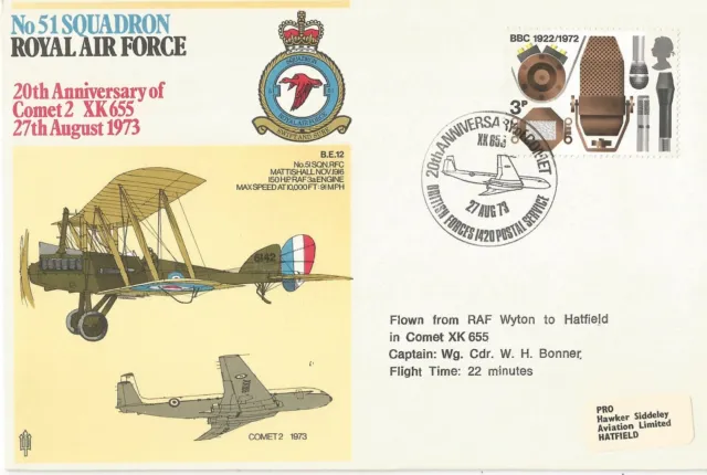1973_GB Flown Cover - RAF Museum Series RAF 18 - No 51 Squadron RAF