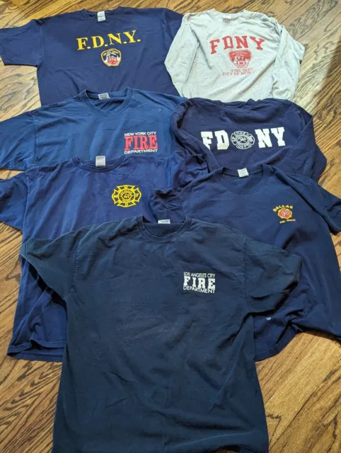 FIRE DEPARTMENT/RESCUE SHIRT lot: FDNY NYC Dallas New Orleans Los ...