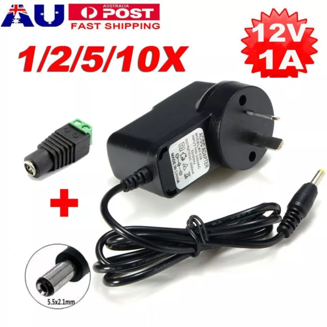 DC 12V 1A Power Supply Charger Adapter for LED Strip Lights for CCTV Camera AU