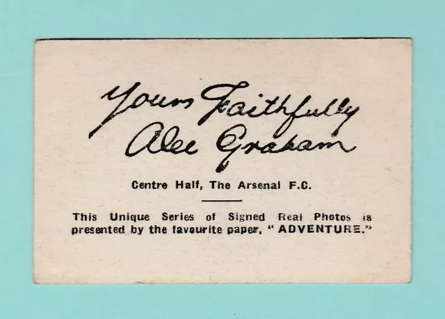 Fussball - D. C. Thomson - Signiertes Echtes Foto - Graham Of Arsenal - 1930 2