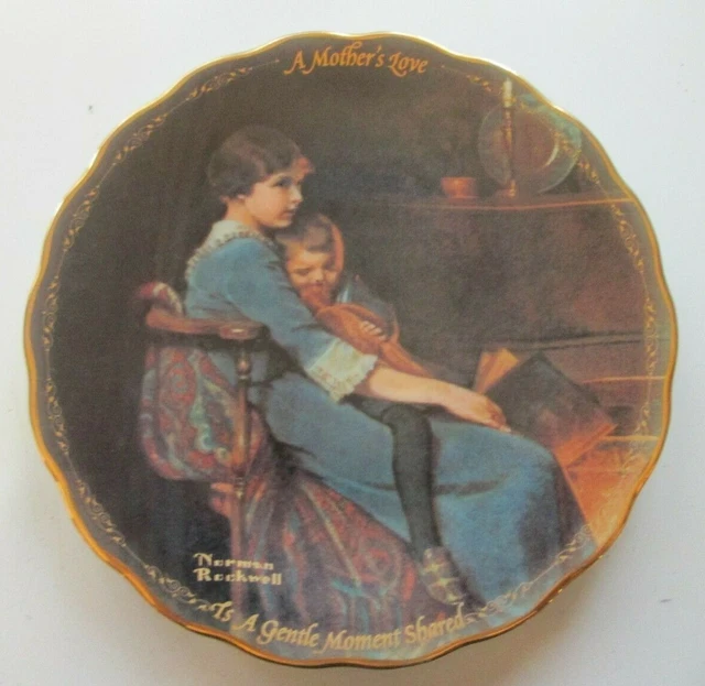 Sharing Gentle Moments Norman Rockwell A Mother's Love Collector Plate w/ box