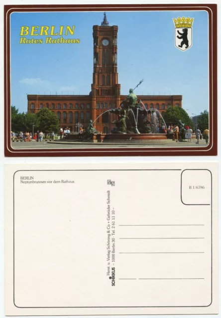 31251 - Berlin - Rotes Rathaus - Neptunbrunnen - alte Ansichtskarte