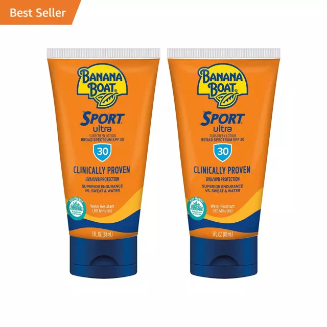 Loción Sport Ultra Solar FPS 30, Tamaño de Viaje 3 Oz Paquete Doble, Sudor y Agua Re