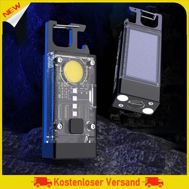 LED COB Work Light 500LM Solar Type-C USB Rechargeable Keychain Light 500mAh