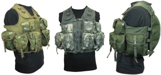 9 POCKET Flecktarn Camo Tactical Assault VEST Rig Army Military Utility Pouch 2