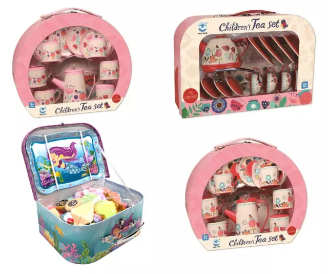 SET DA TÈ BAMBINI FINGE DI GIOCARE IN LATTA bellissimo ruolo multi design finta 2