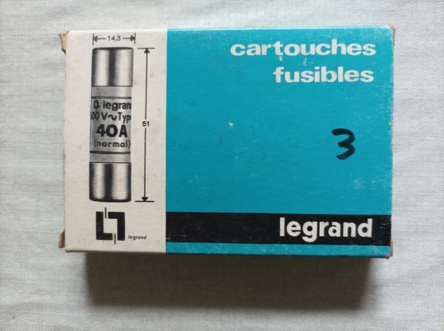 Boite de 10 Fusibles 16A - 14,3 X 51 mm Legrand : 10 140 16 16a - neuve - 500 V