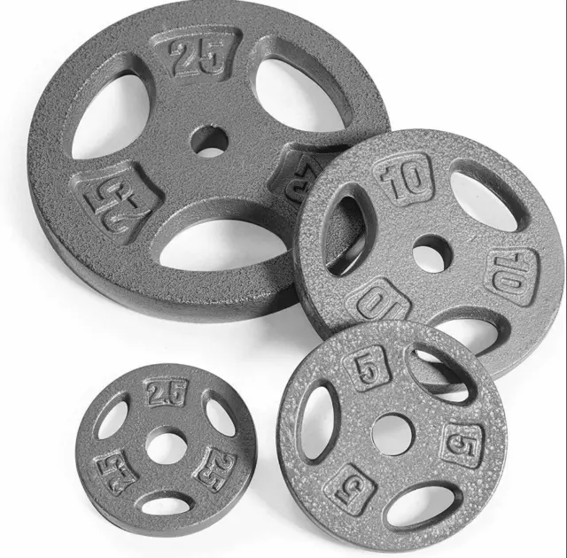 Weight 2.5, 5, 10, or 25lb Pound Cast Iron Standard 1" plates and bars