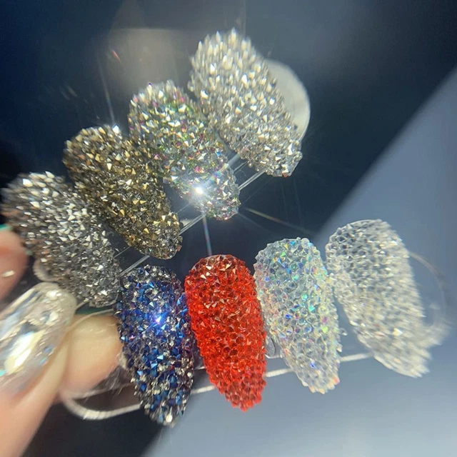 Microperlas de manicura Transparente Diamante Cristales Uñas Mezcladas Elfo Cuentas Vidrio