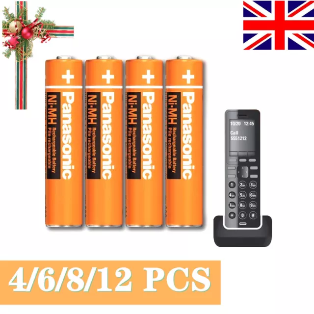 Panasonic 1.2V AAA NI-MH Rechargeable Batteries for Home Cordless Phones 550mAh