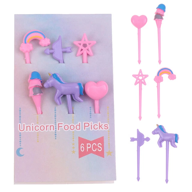 6Pcs Kid Child Cute Horse Food Fruit Pick Fork Bento Lunch Box Decorative  q