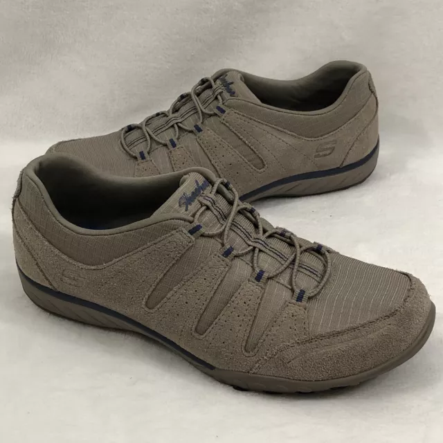 Skechers Relaxed Fit Memory Foam Gray Suede  Walking Sneakers Shoes Woman’s 8.5
