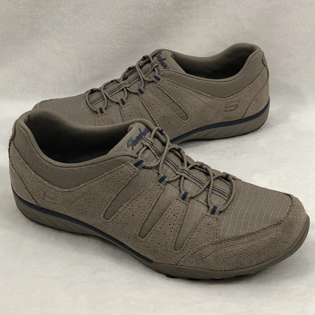 Skechers Relaxed Fit Memory Foam Gray Suede  Walking Sneakers Shoes Woman’s 8.5