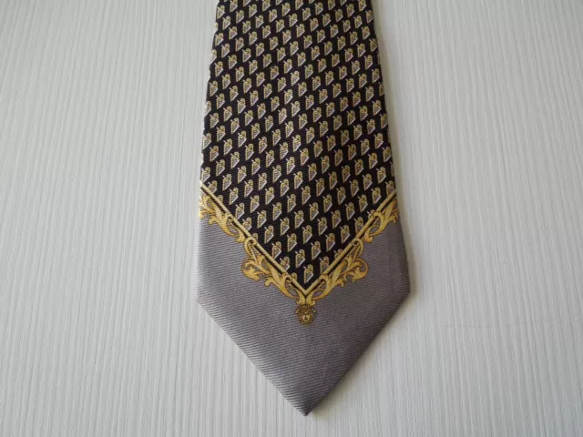 Gianni Versace Medusa Logo Silk Tie Seta Cravatta Made In Italy 2537