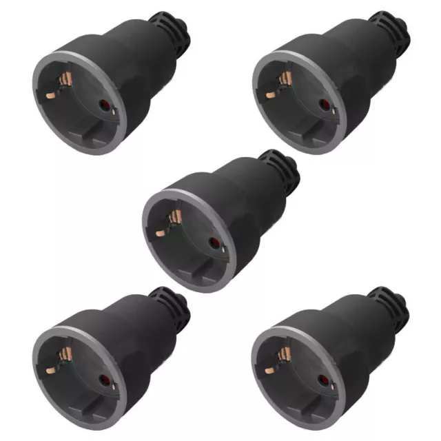 Enchufe hembra de 16A, 220V - 240V, 3500W, color negro (Pack 5)