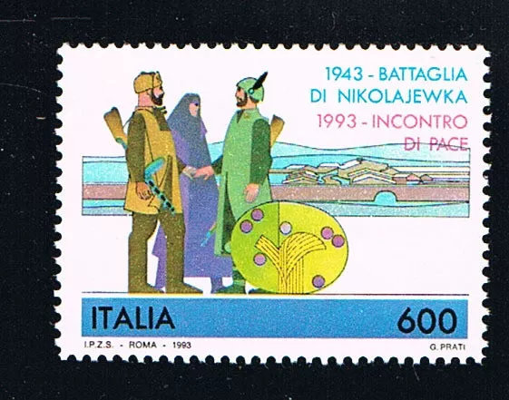 ITALIA IL FRANCOBOLLO BATTAGLIA DI NIKOLAJEWA - INCONTRO 1993 nuovo**