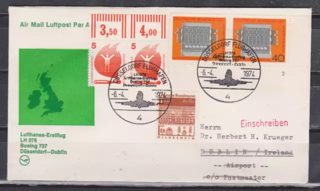 Lufthansa Erstflug Düsseldorf - Dublin LH 078 am 6.4.1974