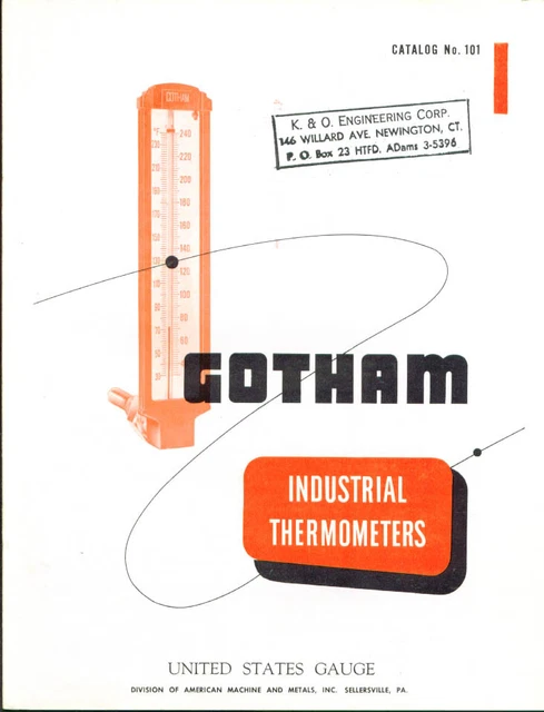 Gotham Industrial Thermometers Catalog #101 1955