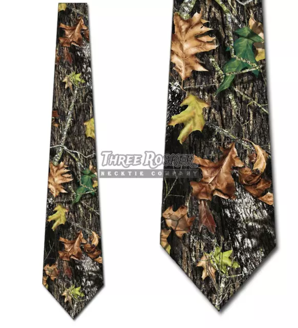 Camo Ties Mens Hunting Necktie Camouflage Leaves Tie