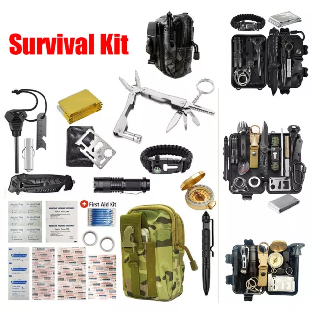 Außen Notfall Survival Gear Kit Set Camping Überlebens Erste Hilfe Multi-Tool