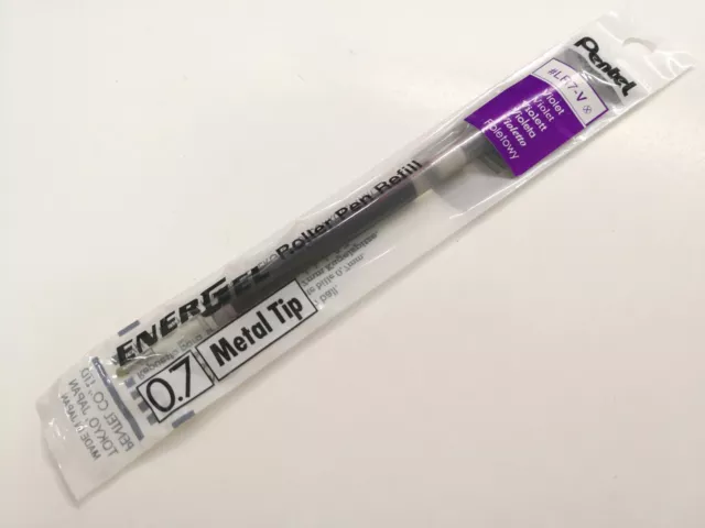 12 x Pentel EnerGel Ener Gel LR7-C 0.7mm Gel Ink Rollerball Pen Refills, Violet