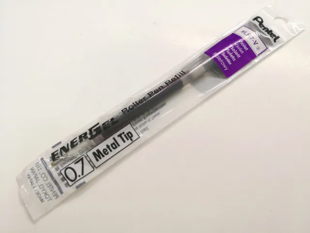 6 x Pentel EnerGel Ener Gel LR7 0.7mm Gel Ink Rollerball Pen Refills, Violet