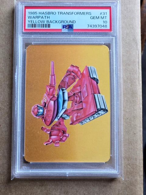 1985 Hasbro Transformers #31  Warpath     yellow variation   rare    PSA 10
