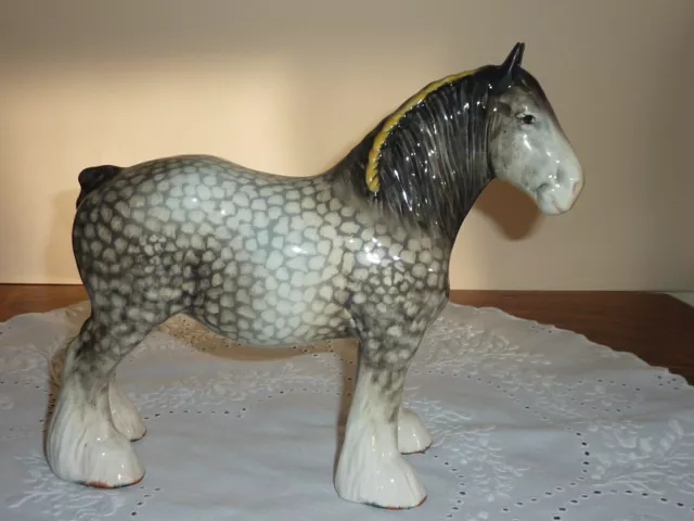 Beswick - Rocking Horse Grey Shire Mare Early  Model No 818- Restored ear