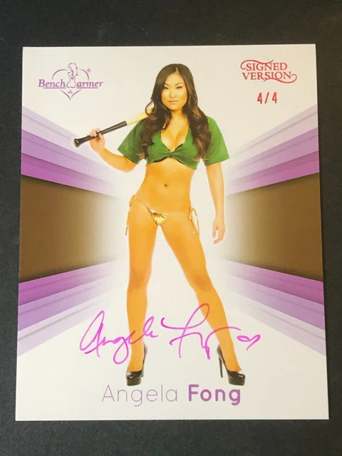 2015 Benchwarmer ANGELA FONG Signature Series JUMBO Box Topper Pink Auto/4 WWE
