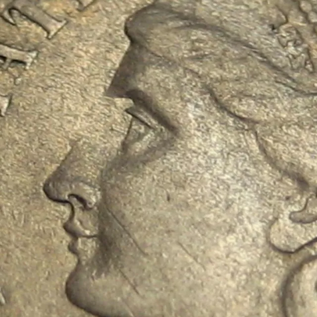 1867 US NICKEL 3c THREE CENT PIECE- MISSING NOSE!