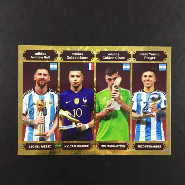 Lionel Messi, Kylian Mbappe Sticker Panini Fifa 365 2024 #416 World Cup 2022